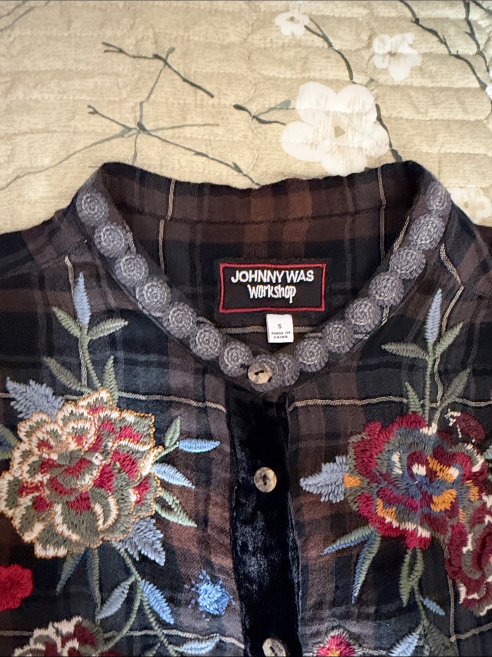 Johnny Was Krysha Velvet Placket Shirt - Picture 2 of 11